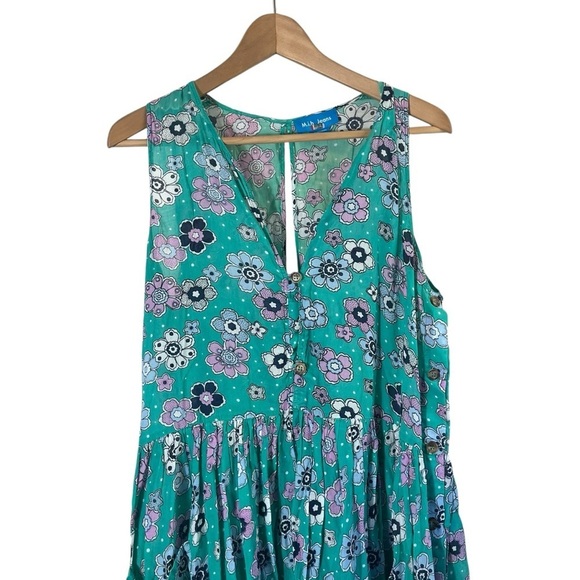 M.I.H. JEANS Leia Floral Cotton Gauze Sleeveless Button Down Midi Dress - Picture 5 of 14
